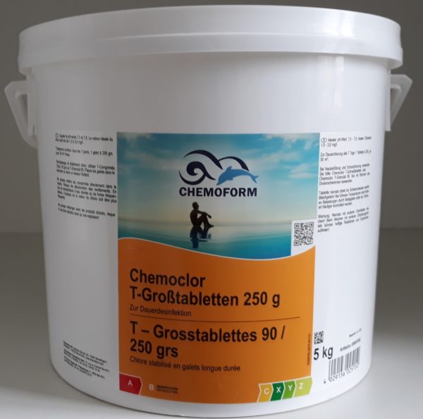 Chlore stabilisé en galets longue durée